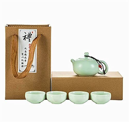 Japanese Ceramic Tea Set for Tea Lovers Porcelain Kungfu Tea Set 5Pcs Japanes...