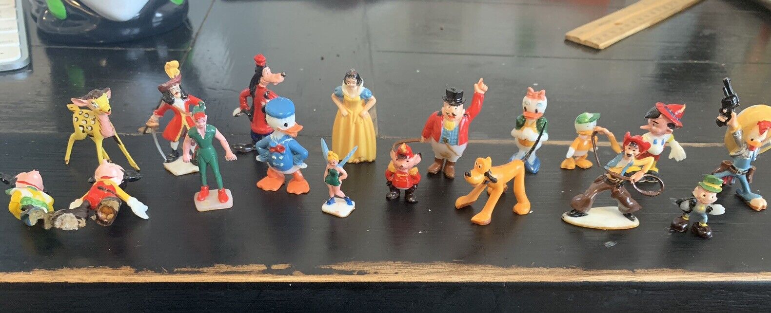 Marx Disneykins Disney Characters Miniature Figures Lot Of 34 Mickey Bambi Dumbo