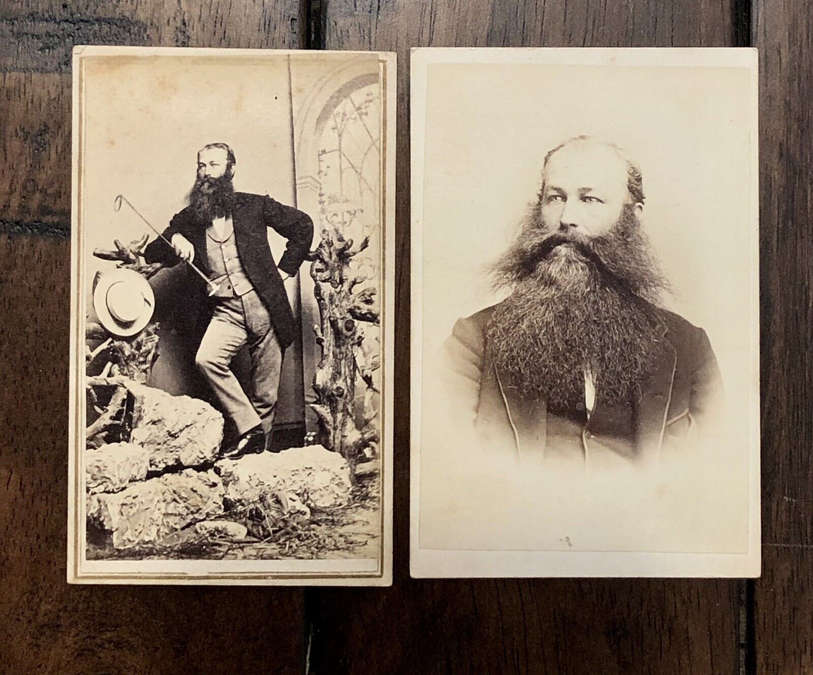 1860s CDVs ID\'d New York Man Big Wild Beard - Signed / Autographed - Famous??