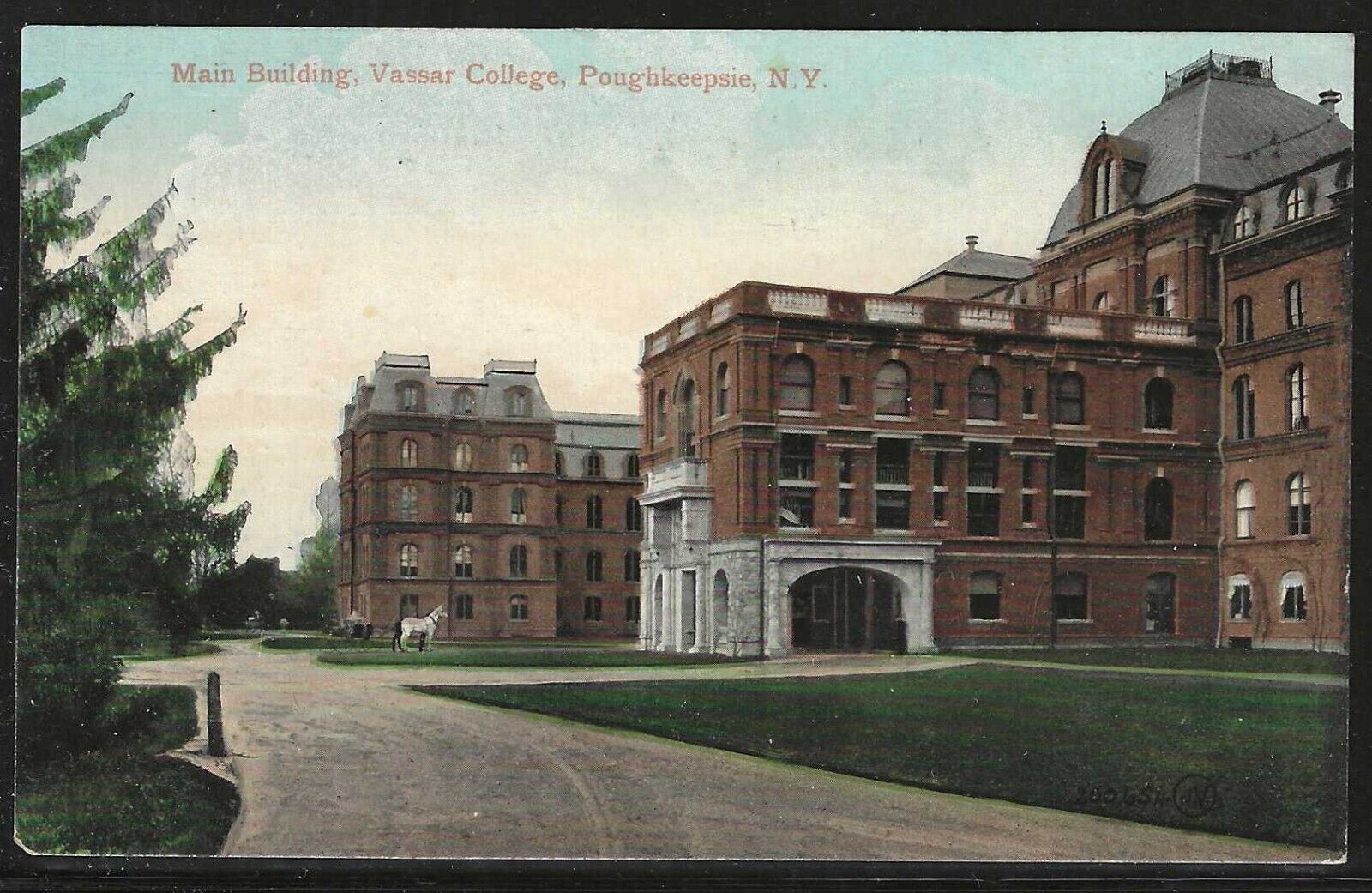 Main Building, Vassar College, Poughkeepsie, New York, Postcard, Unused