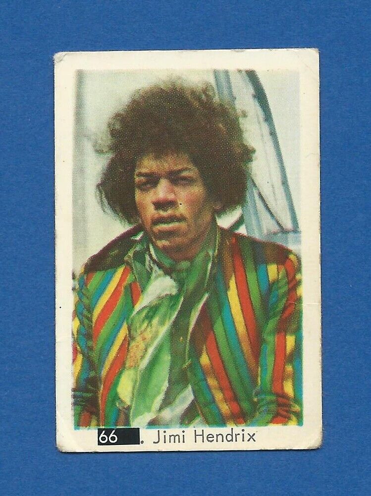 1967 Dutch Gum Card Black Square #66 Jimi Hendrix