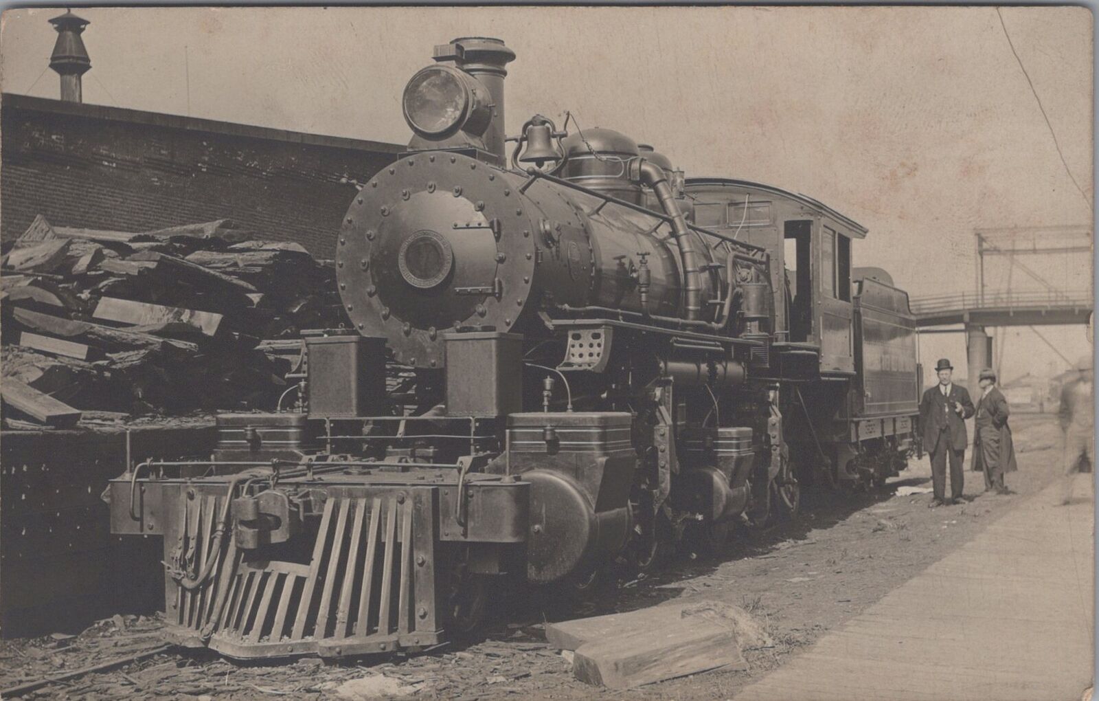 Steam Locomotive Number, Location Unclear RPPC Unposted RPPC Postcard, c1900s