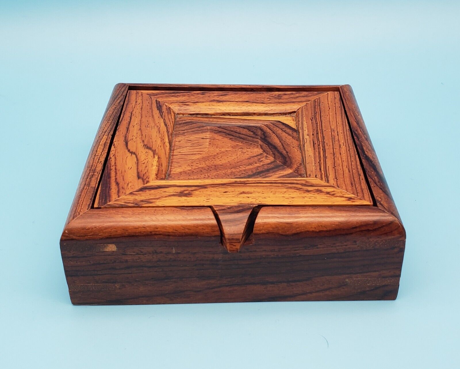 Beautiful small wood jewelry box,hand crafted in Srilanka,gift,handmade,polished