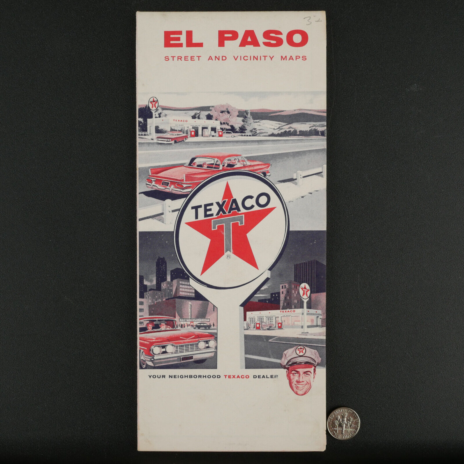 1965 Texaco El Paso Texas Map