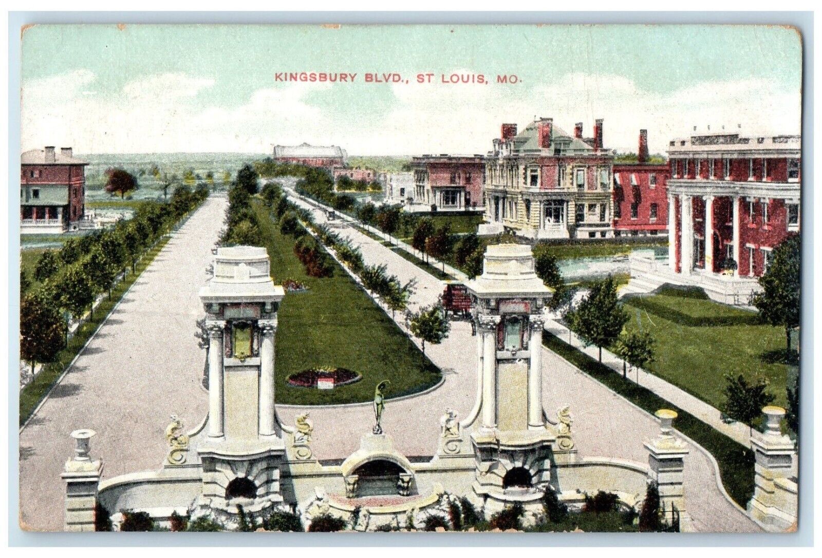 1908 Kingsbury Boulevard Exterior Building St. Louis Missouri Vintage Postcard
