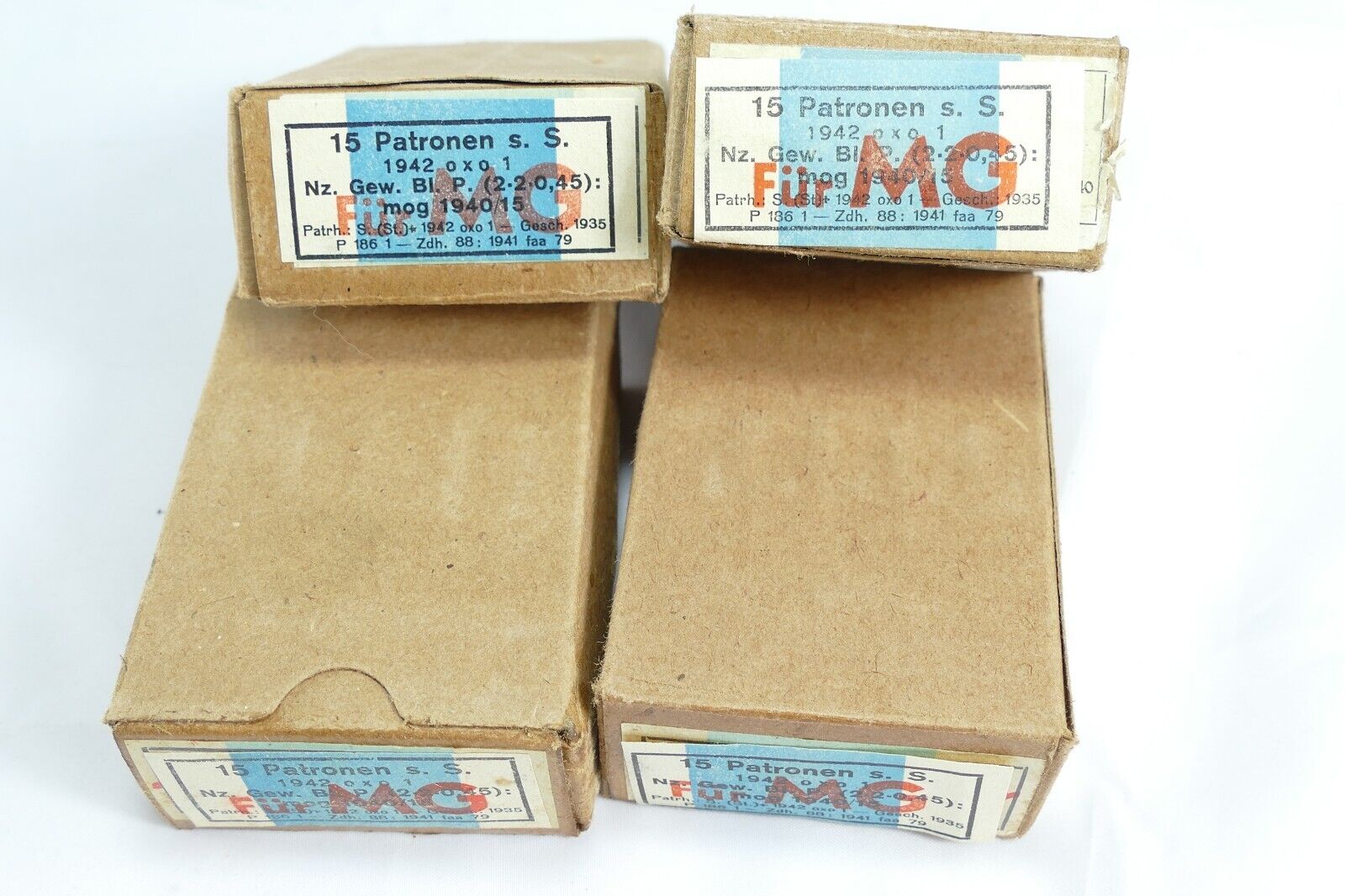 Original WWII German Cardboard 8mm Mauser 15 Round Ammo Box (Empty)