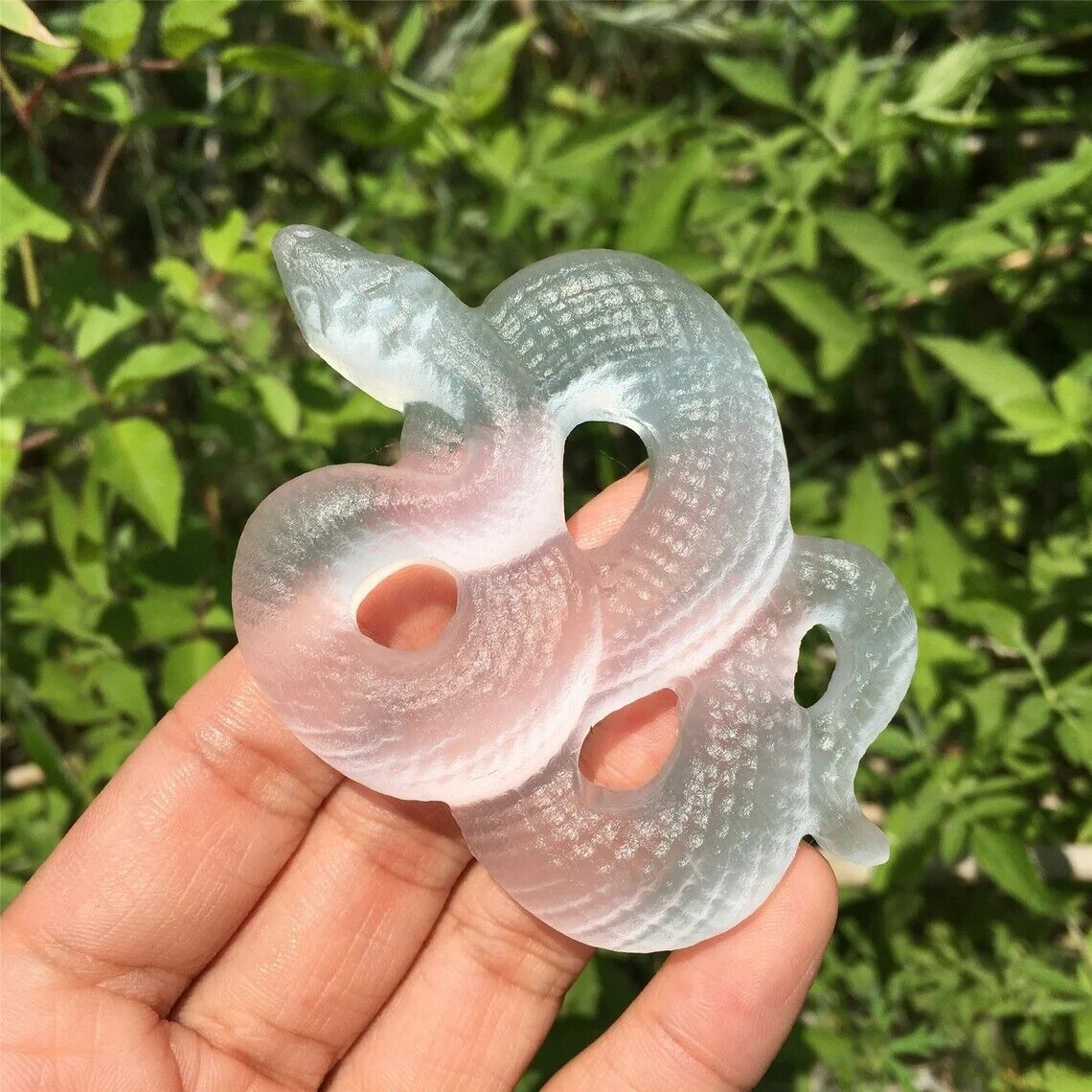 Natural Selenite Snakes Sculpture Hand Carved Crystal Animal Trick Gifts Decor