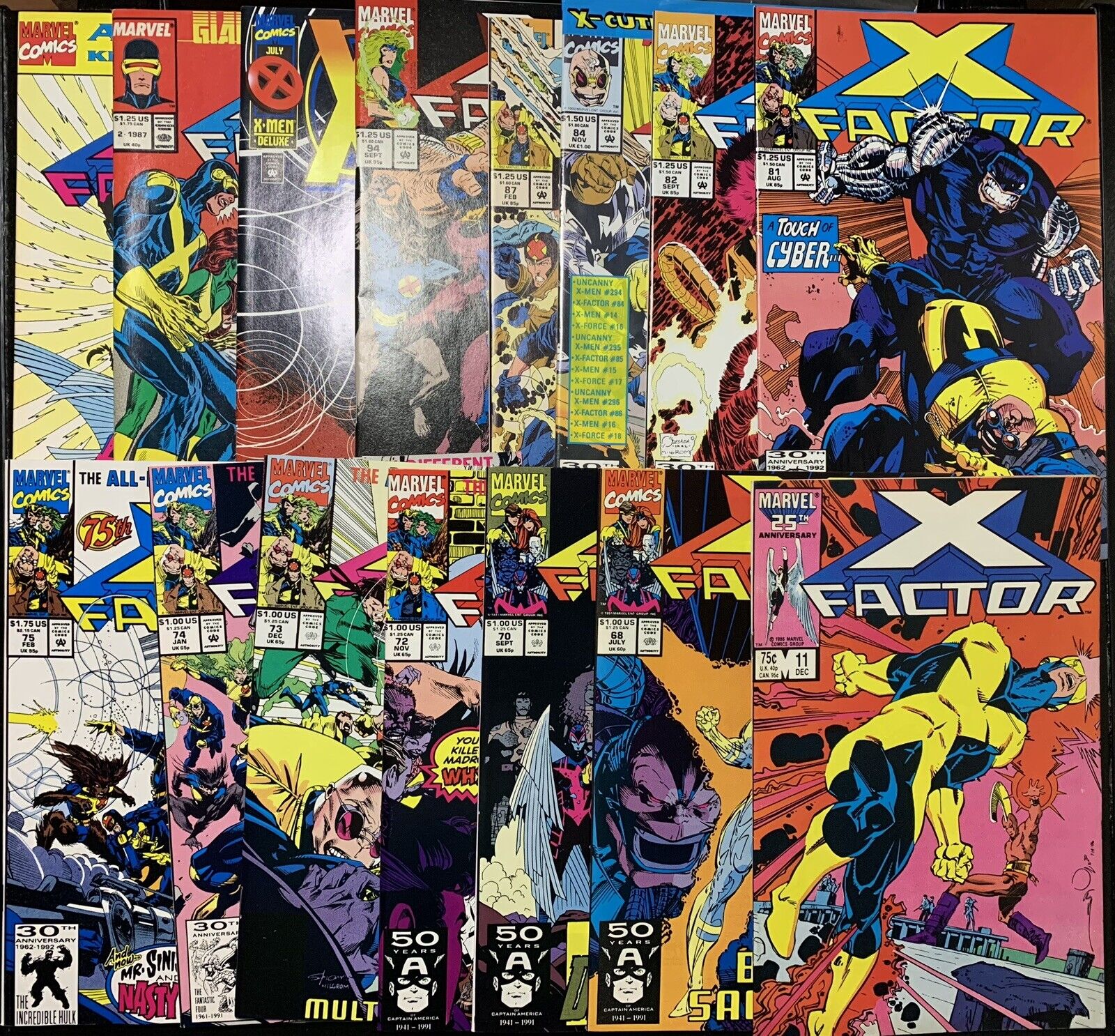 X-Factor Comic Lot 11-112 + Annuals (15 Books) Baby Cable Cameo Marvel 1986