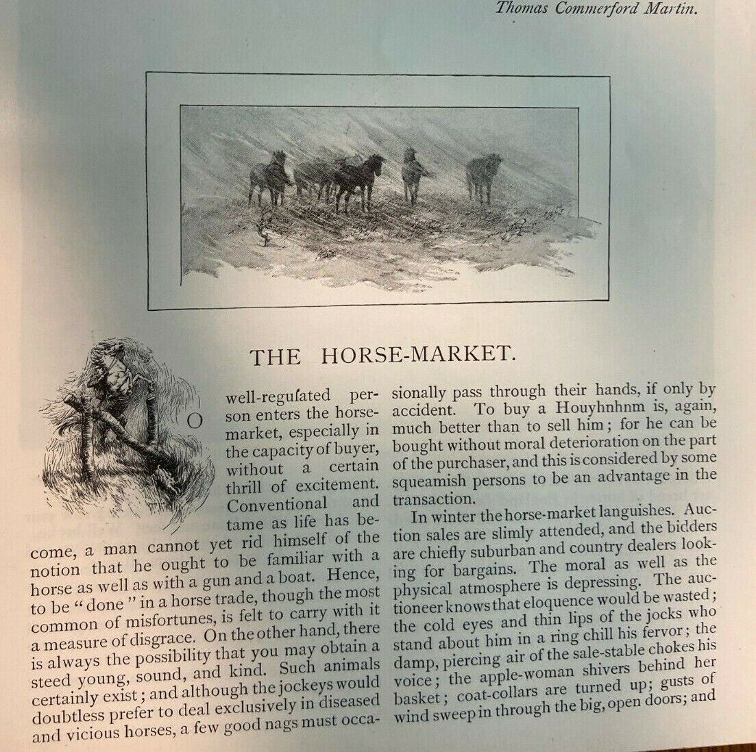 1895 Horse Market Buying and Selling Horses illustrated