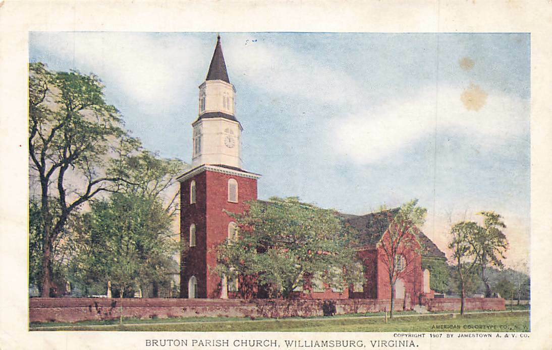 1907 Jamestown Expo Bruton Parish Church Williamsburg VA Virginia P272