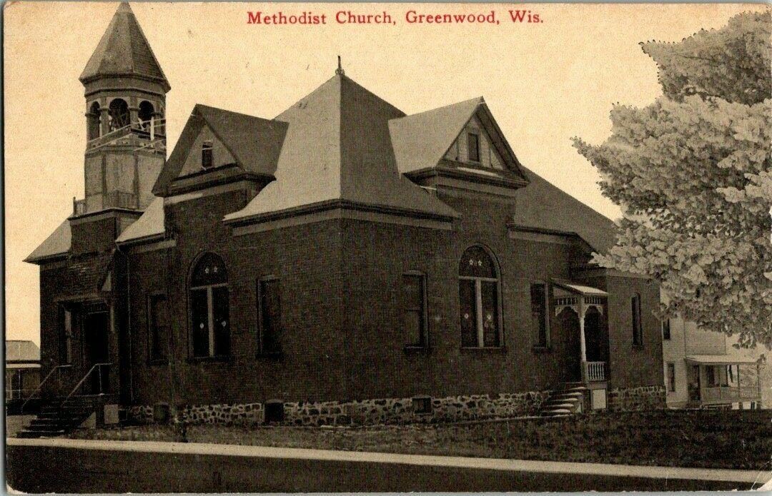 1913. GREENWOOD, WIS. METHODIST CHURCH. POSTCARD II1