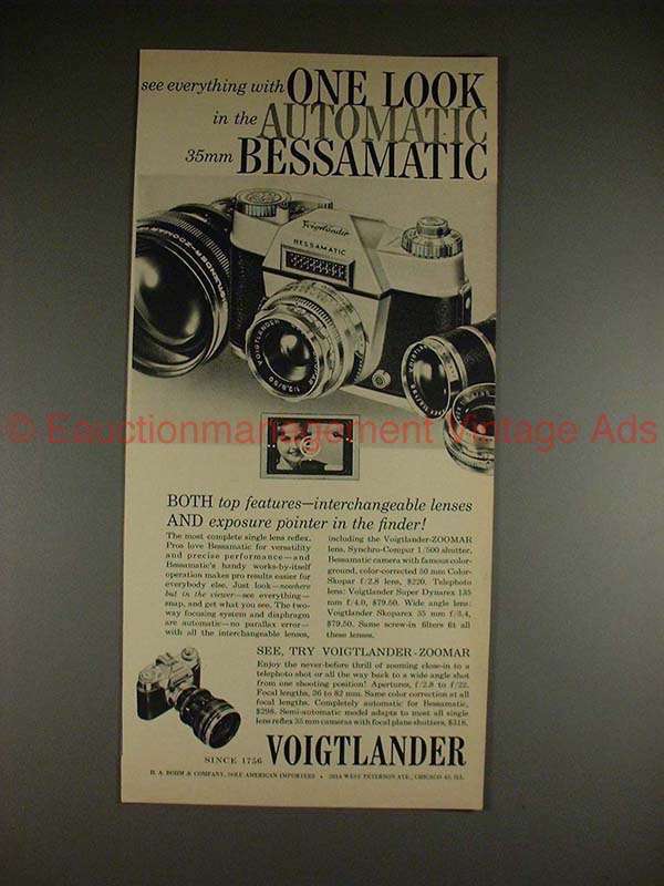 1960 Voigtlander Bessamatic Camera Ad - One Look