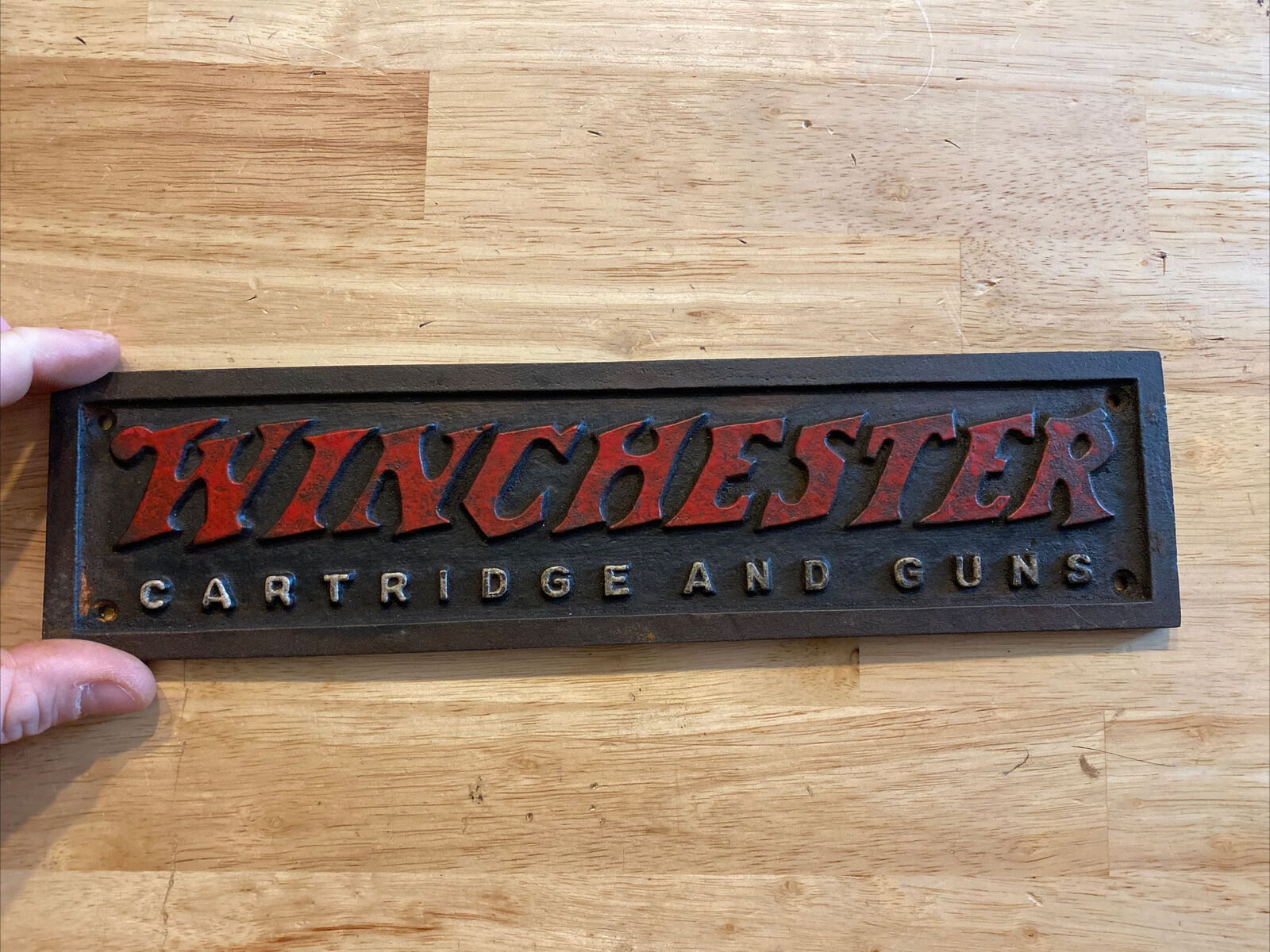Winchester Plaque Sign Patina Firearms Gunsmith Rifles Gun Collector Hunter GIFT