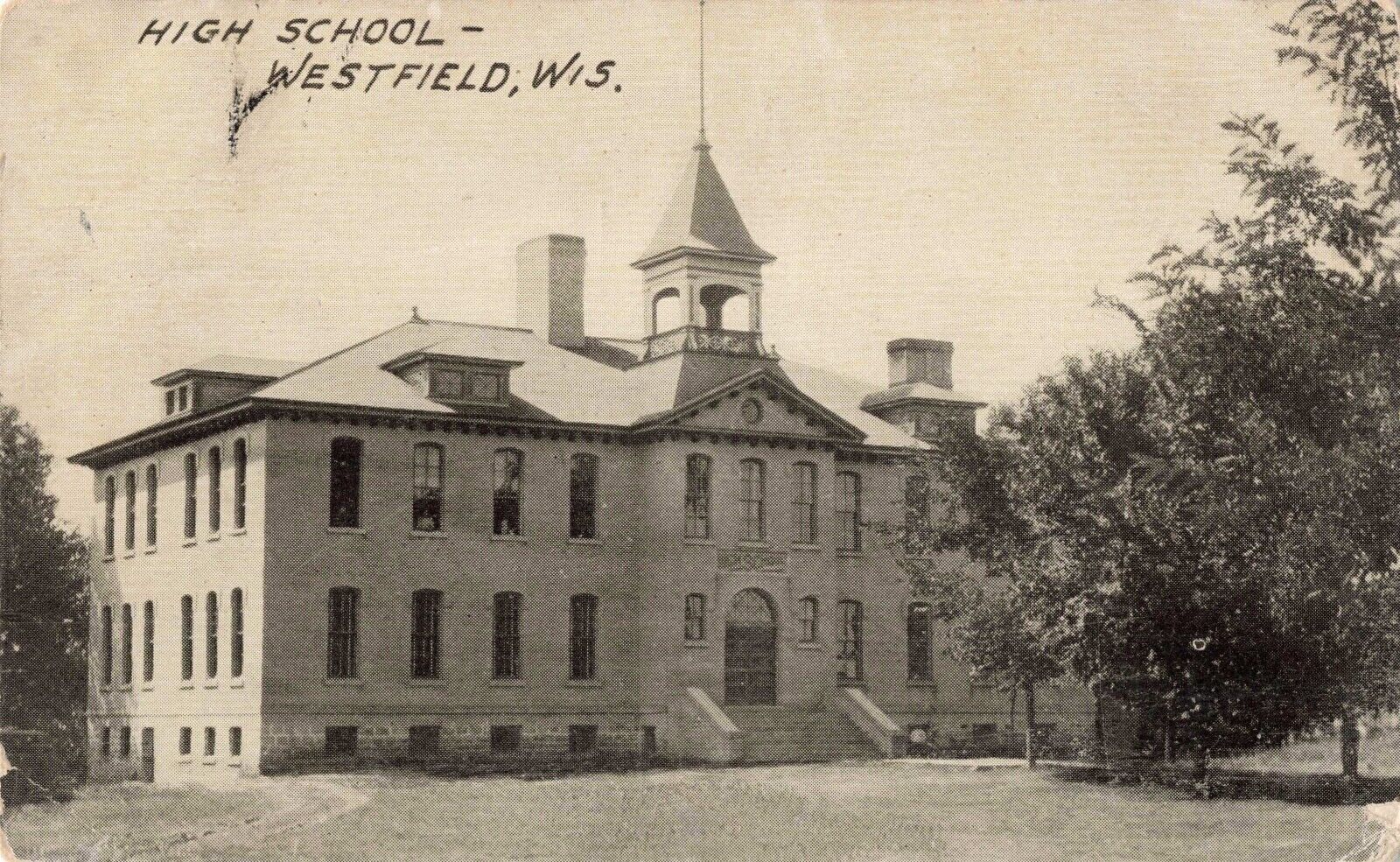 High School Building Westfield Wisconsin WI 1910 Postcard