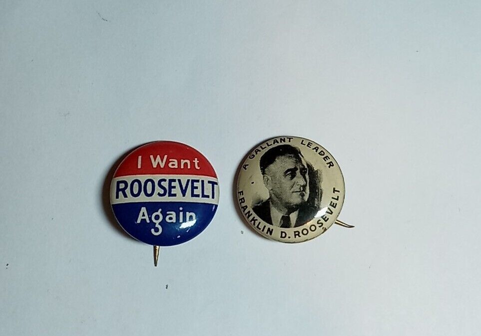 Vintage Franklin Roosevelt FDR Political Campaign Pin Pinback Button Lot