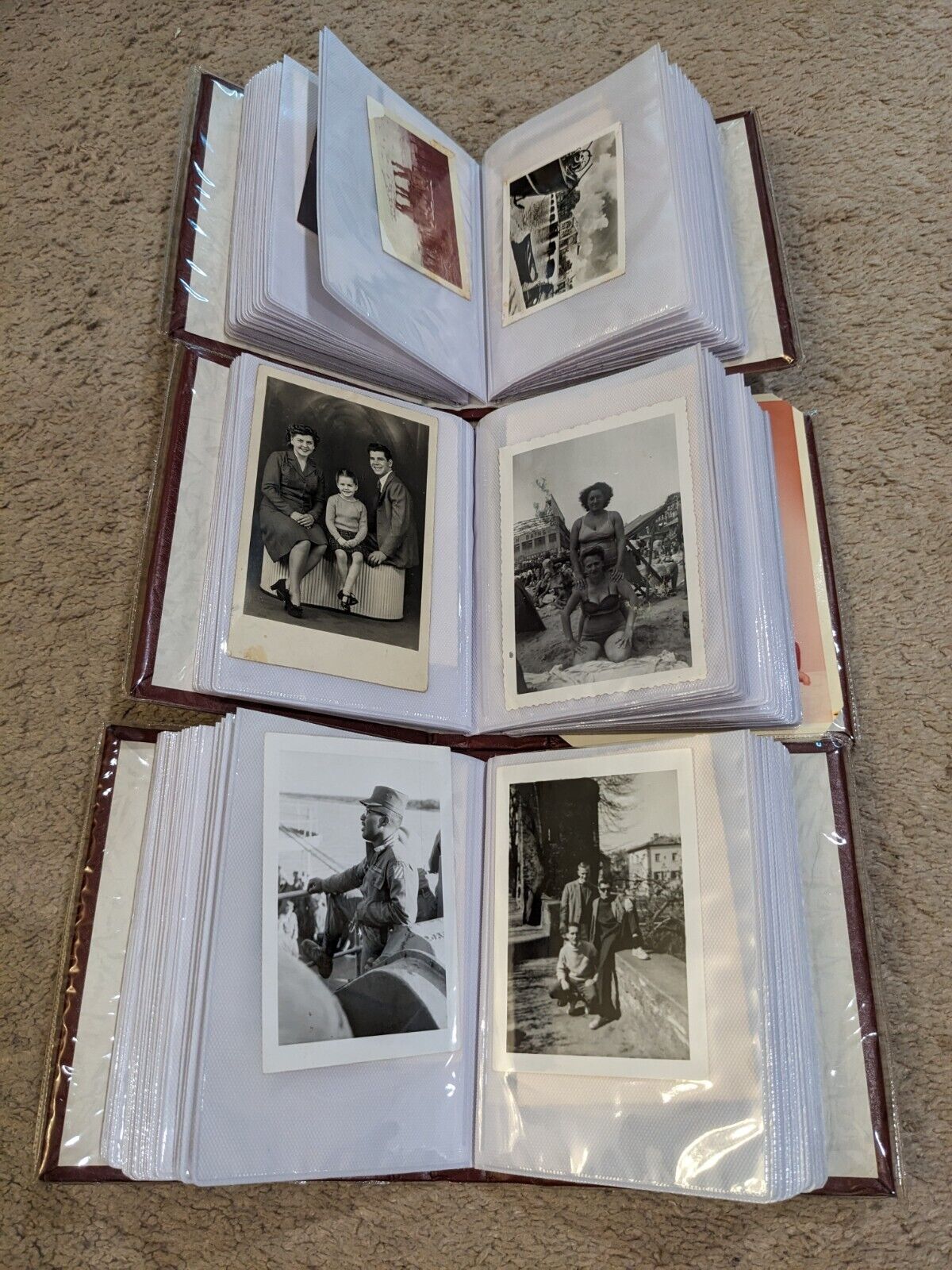 3 Vintage 1950’s/60's photo albums Over 200 photos Military Family Snow Portrait