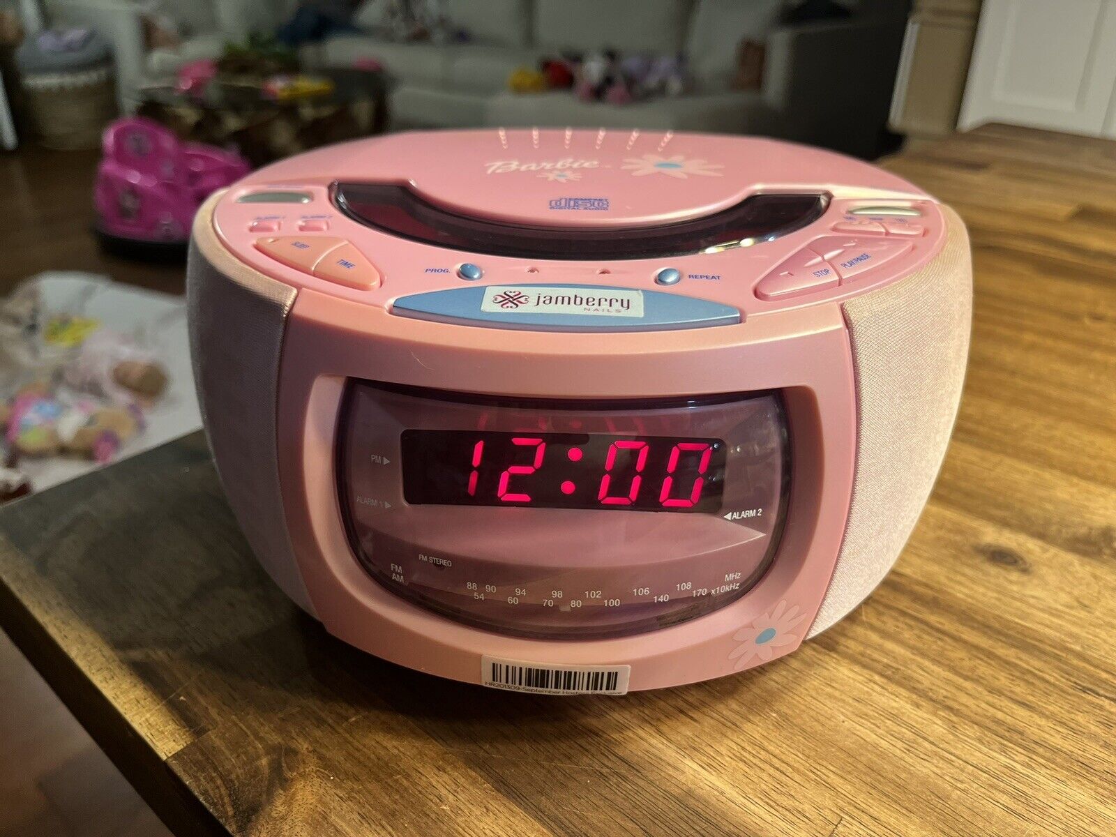 Barbie Stereo CD Alarm Clock Radio BE-363 2002 Mattel Read Description