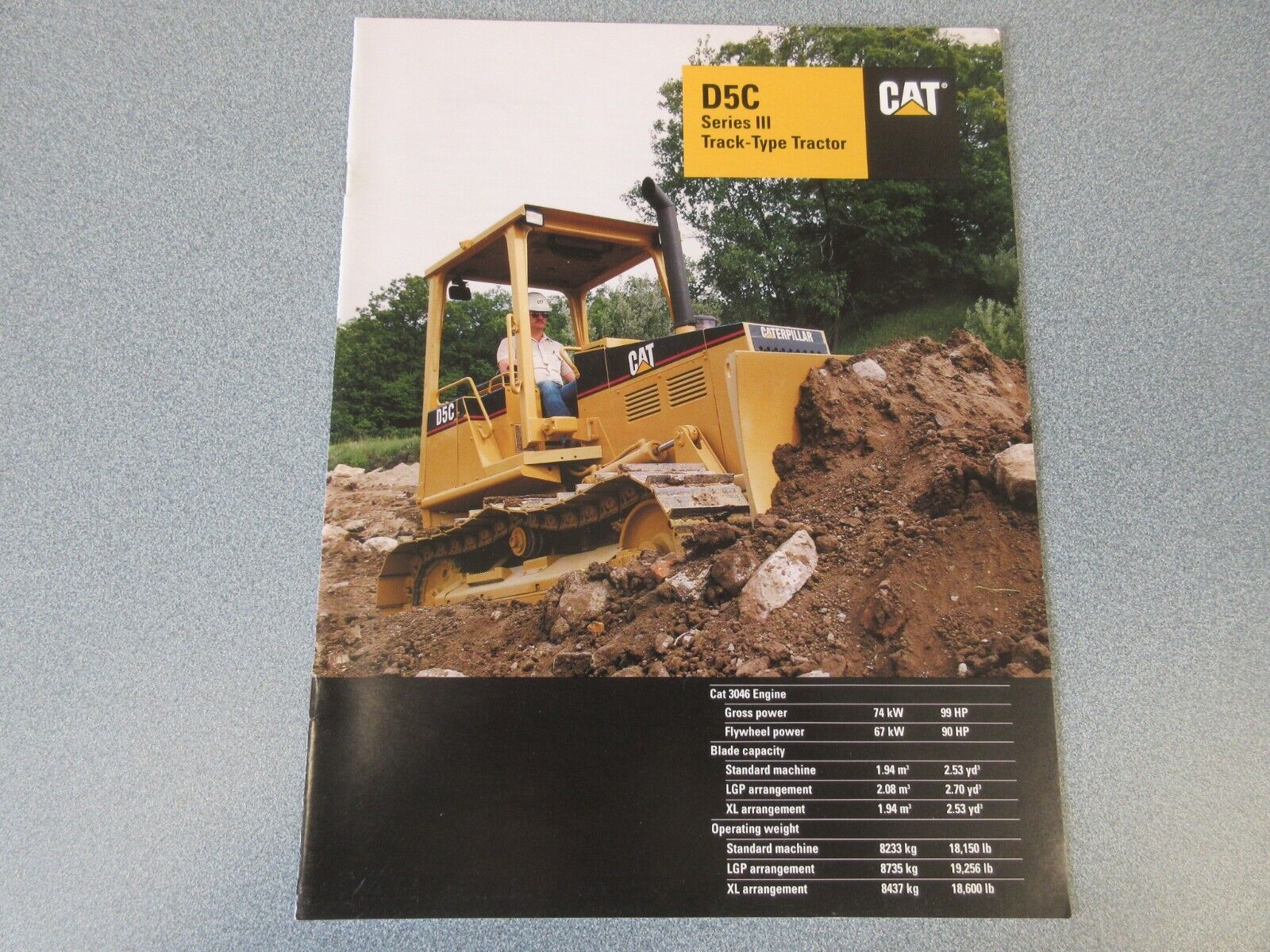 Caterpillar D5C Series3 Crawler Dozer Color Brochure 16 Page Very Good Condition