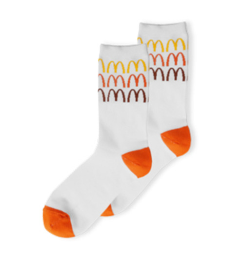 McDonald’s Retro 70s Golden Arches Bag Pattern Socks - NEW