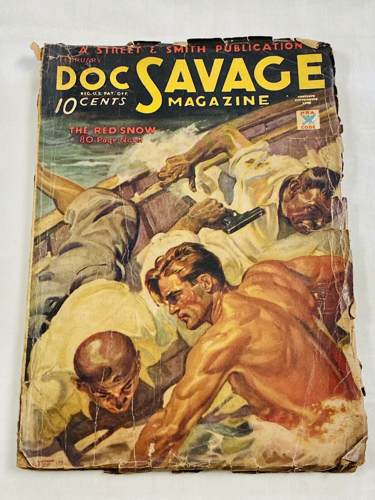 Original Doc Savage February 1935 Pulp Magazine “Red Snow” Volume 4 # 6