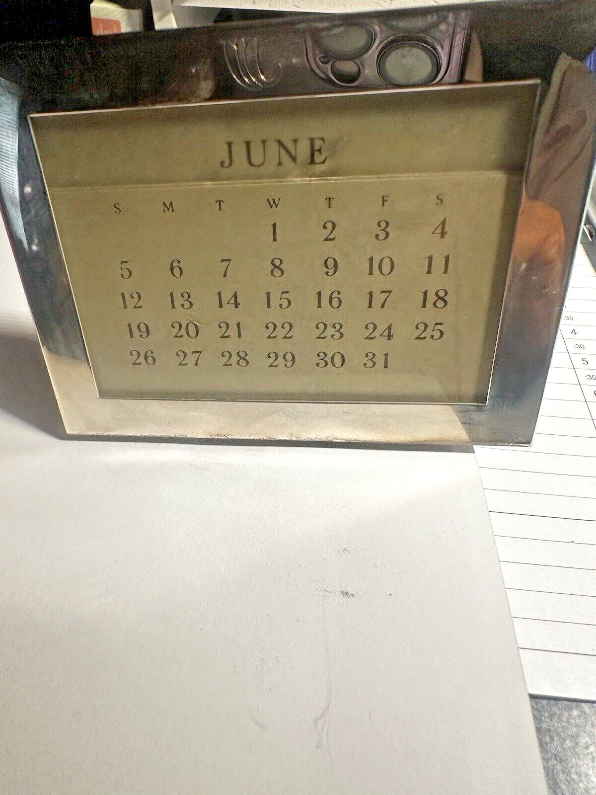 Vintage Tiffany Sterling Silver Desk Perpetual Calendar New i Box 3.75”x 2.875”.
