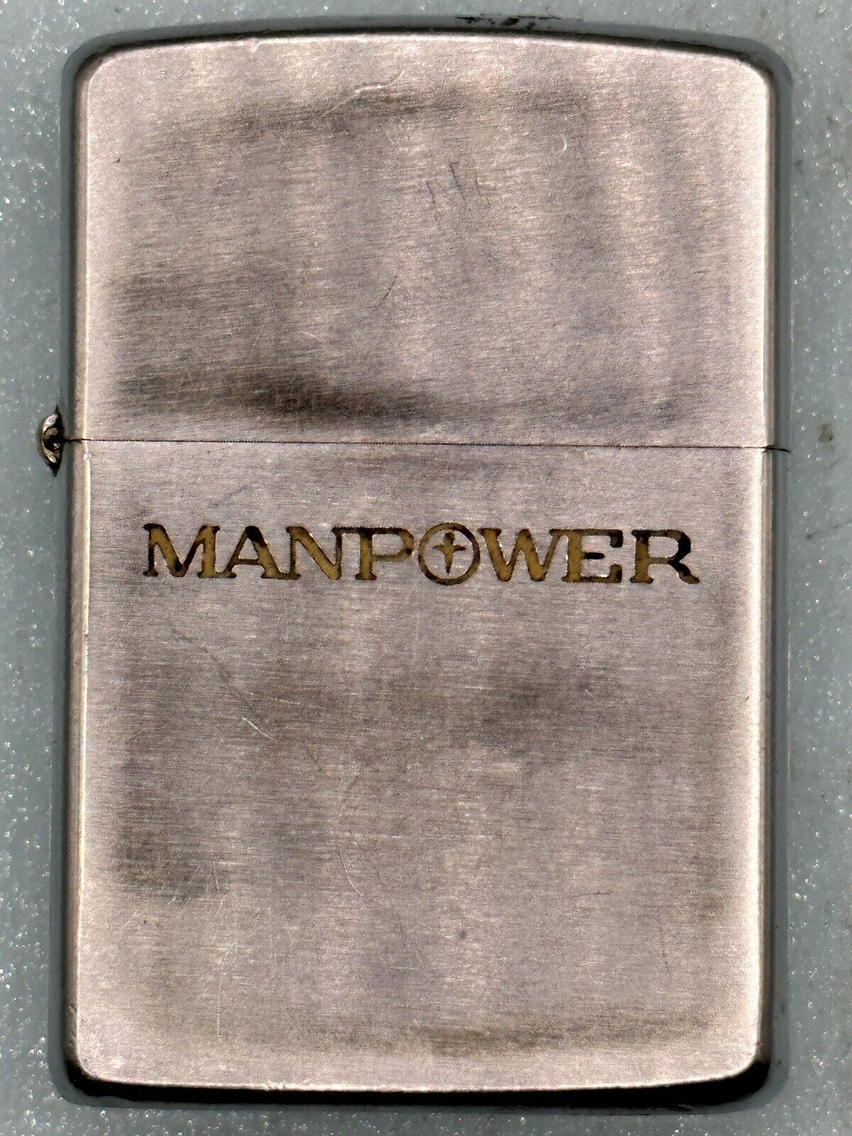Vintage 1966 Manpower Advertising Chrome Zippo Lighter