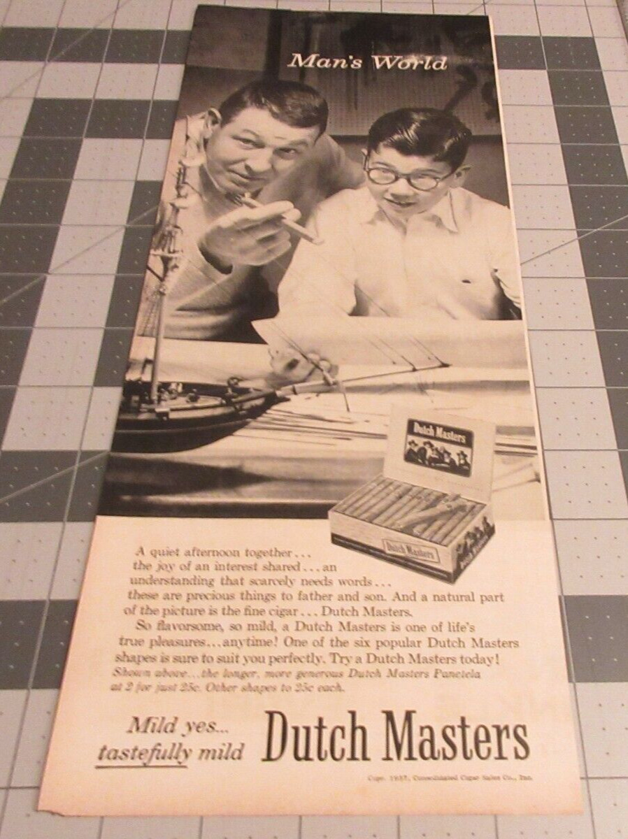 1957 Dutch Master Cigars, Man\'s World Vintage Print Ad