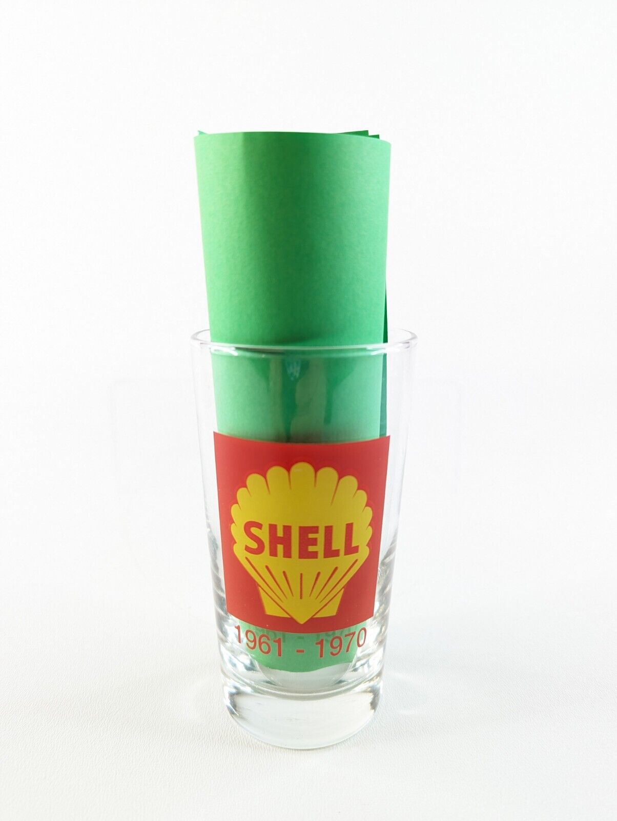 Vintage Shell Gas Oil Station Pint Drinking Glass 1961 - 1970  **SHIPS FREE**