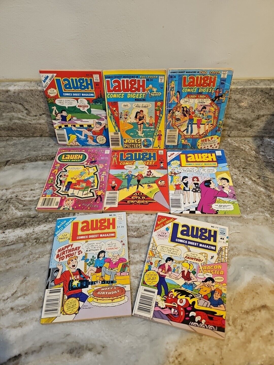Archie Laugh Comics Digest Magazines Lot Of 8 70s And 80s In Good Condition