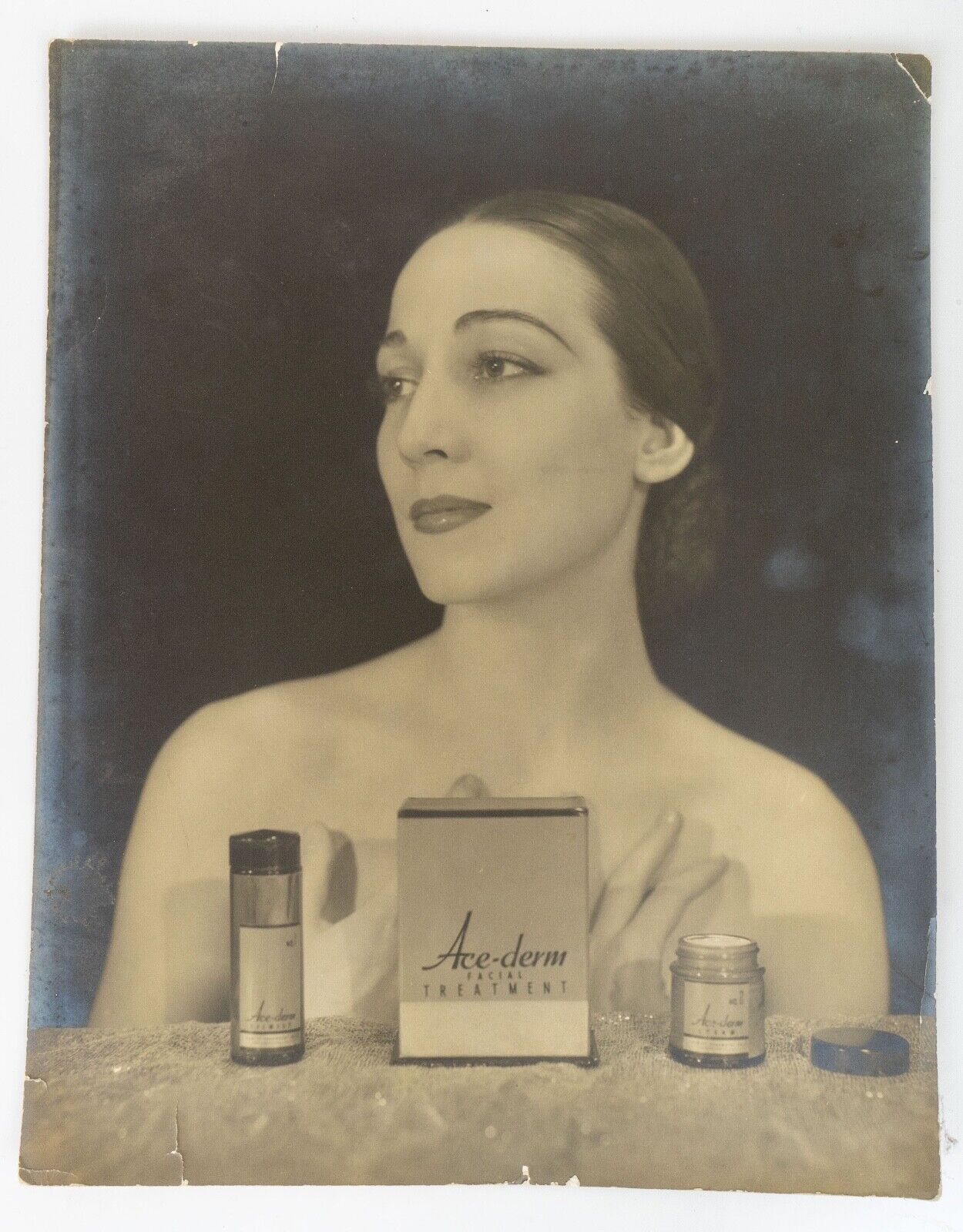 Original 1930s Commercial Photograph Ace-Derm  Art Deco Portrait Advertising