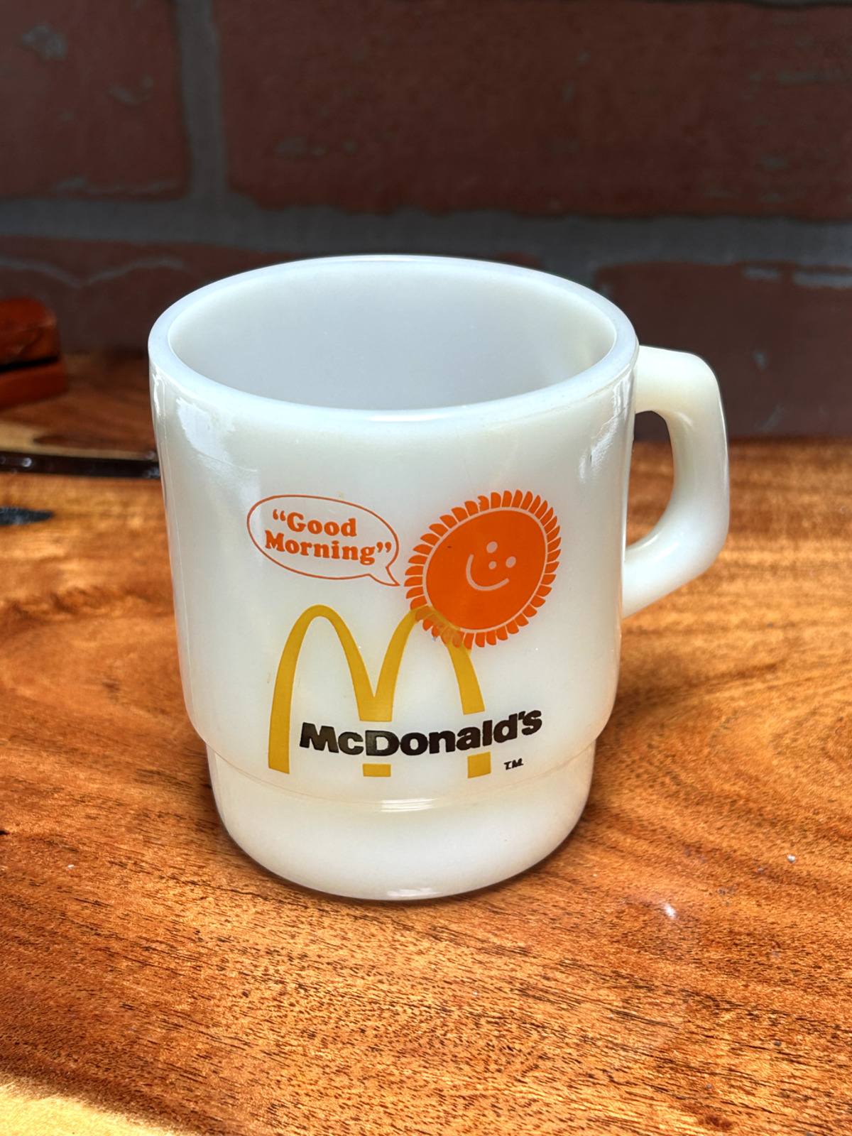Fire King Mugs McDonalds Coffee Milk Glass Anchor Hocking White USA
