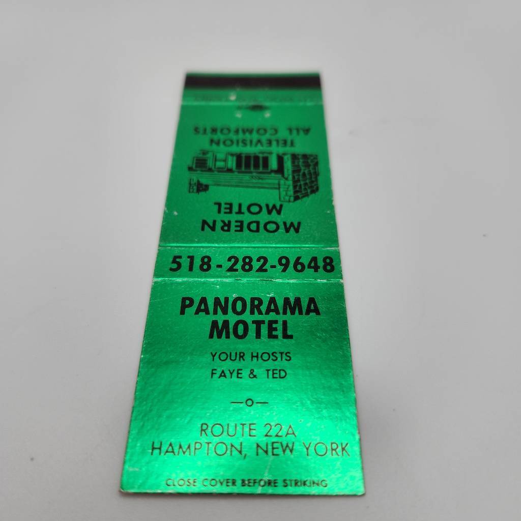 Vintage Matchbook Panorama Motel Route 22A Hampton New York