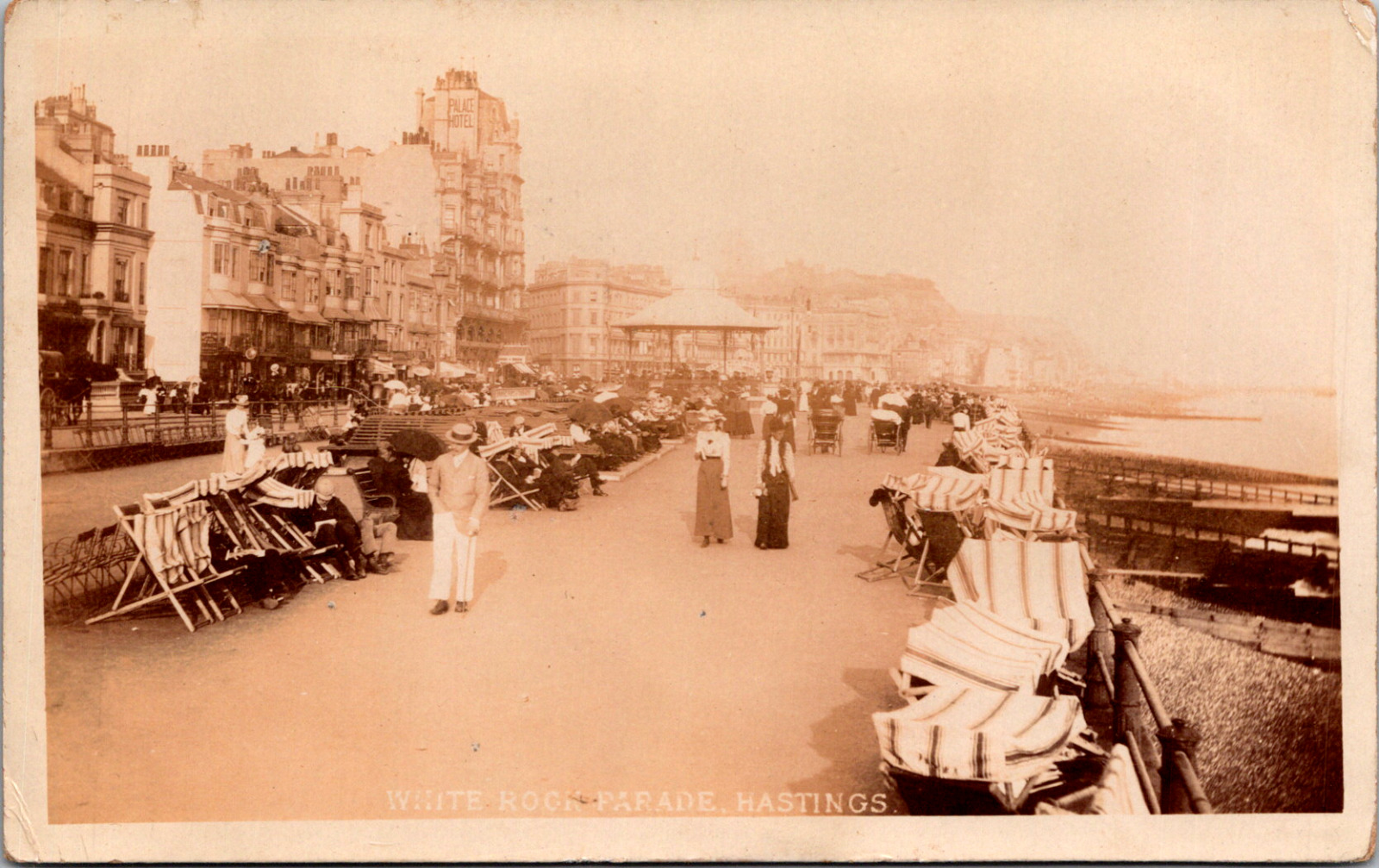Vintage C. 1907 RPPC Whiterock Parade Hastings Killinchy Down Ireland Postcard