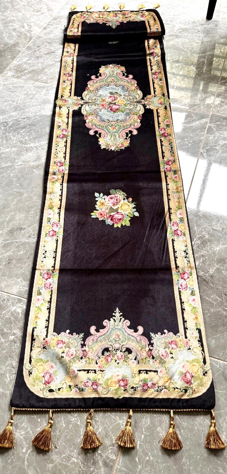 Decoration Michal Negrin Beautiful Table Cloth Runner Colorful flowers #1#