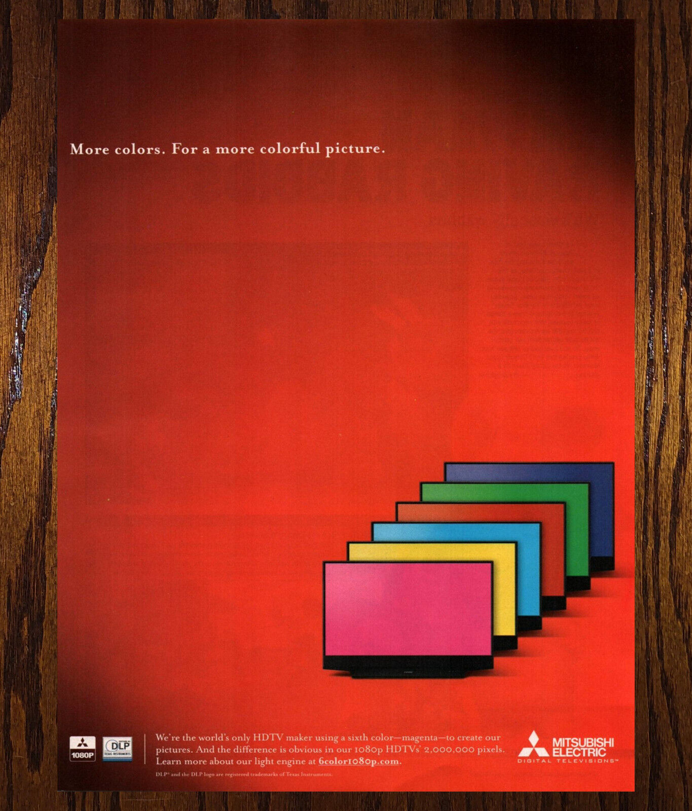 Mitsubishi Electric HDTV Televisions - Game Print Ad / Poster Promo Art 2006