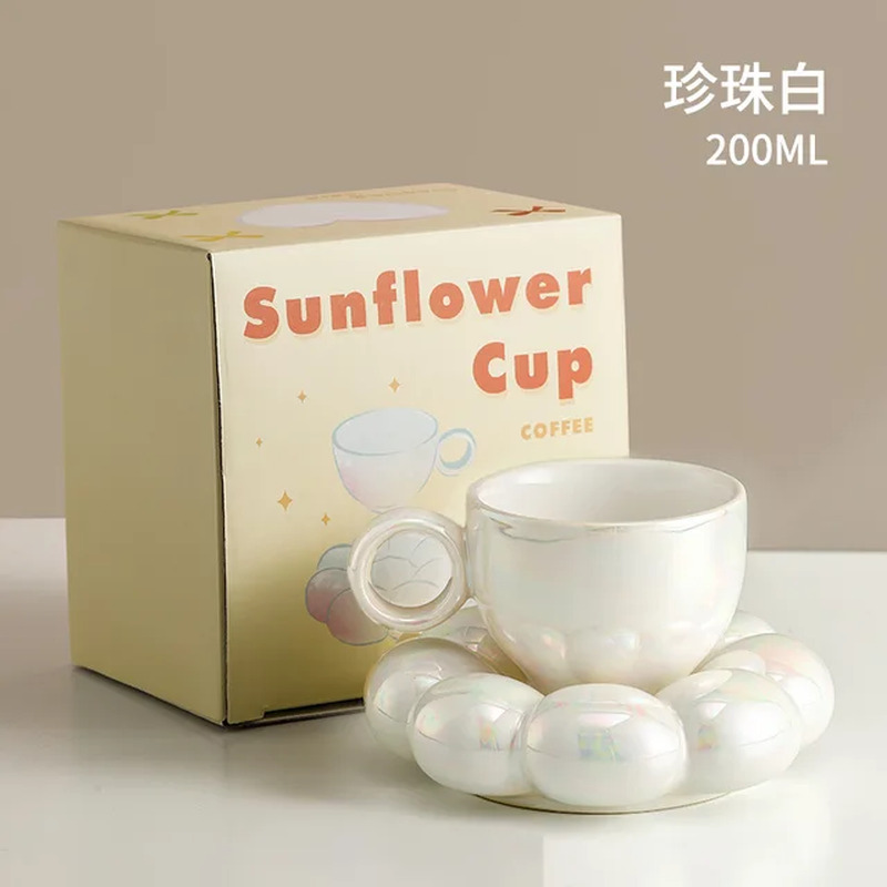 Cloud9 Ceramic Collection: Mugs & Plate Set Creative Afternoon Tea Cups Set Cute