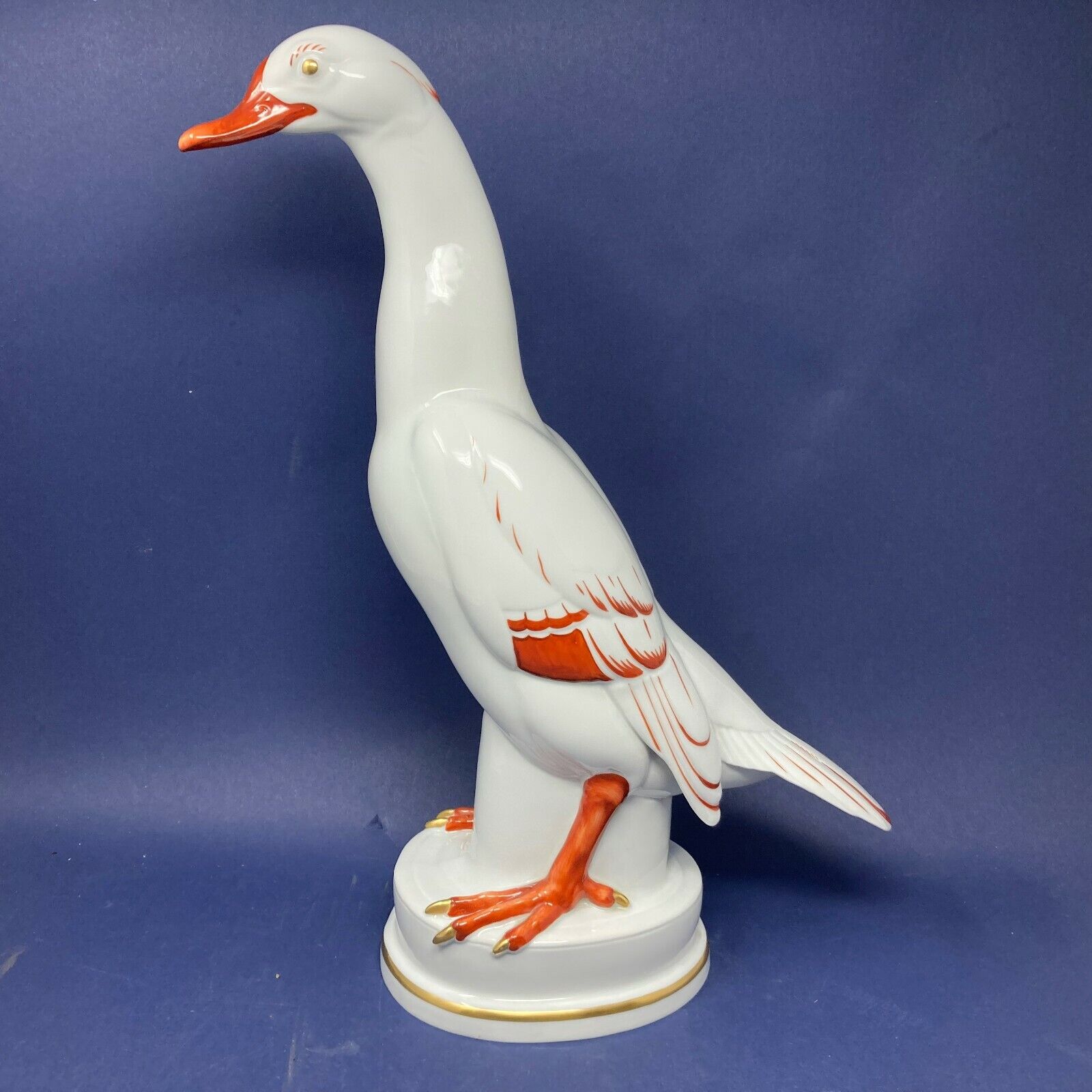 Massive Aelteste Volkstedter White Mandarin Duck Figure Figurine