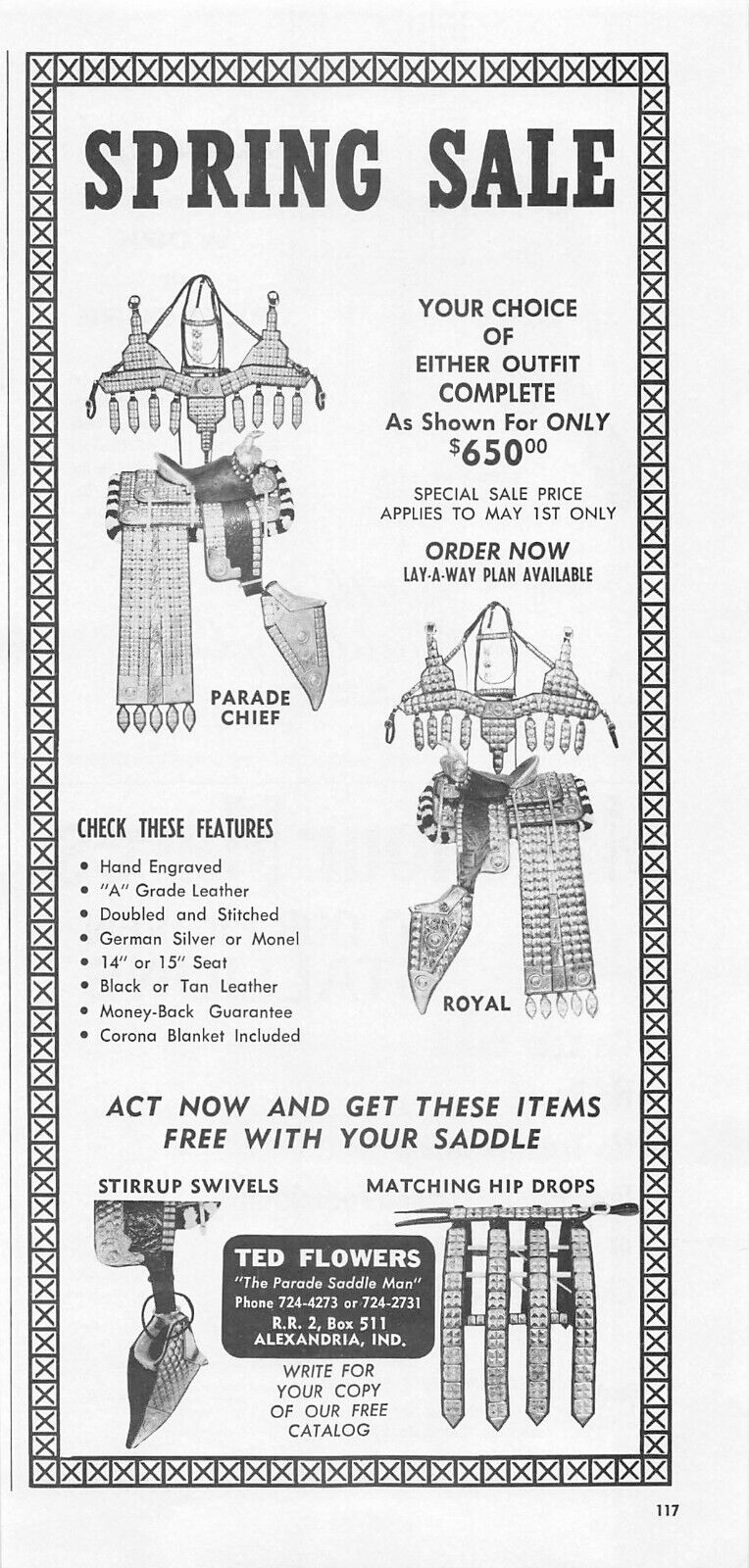 Ted Flowers Alexandria Indiana Spring Sale Corona Blanket Vintage Mag Print Ad