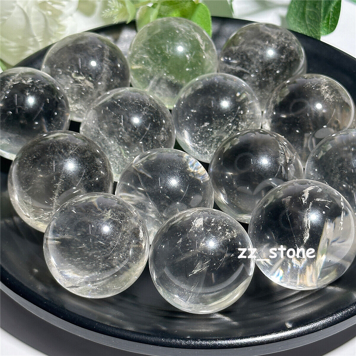 5PCS 30MM 100%Natural Clear Quartz Sphere Crystal White Ball Healing Reiki Decor