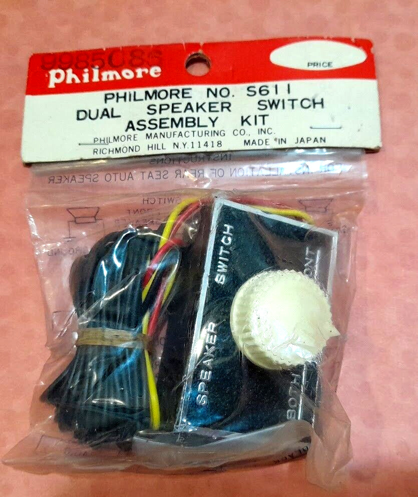 NIB Vintage 1960s PHILMORE Radio Dual Speaker Switch Assembly Kit Japan