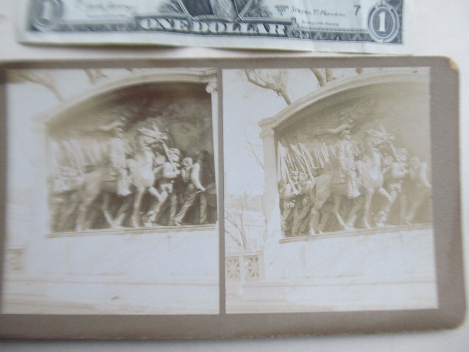 Rare 1890 Stereo Photo Card, 54th Mass. Colored Inf, Shaw, African American, GAR