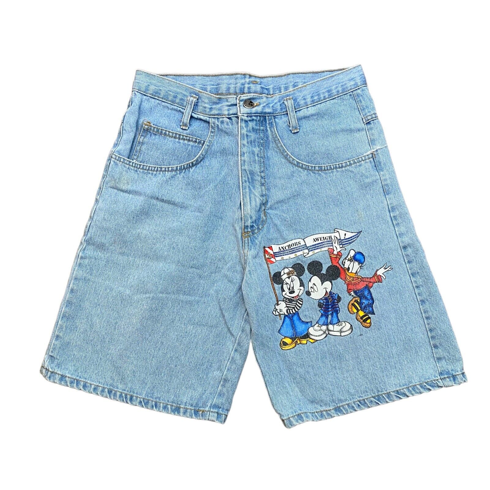 Vintage Mickey Unlimited Jerry Leigh Jean Shorts Men’s Sz M Disney Made in USA