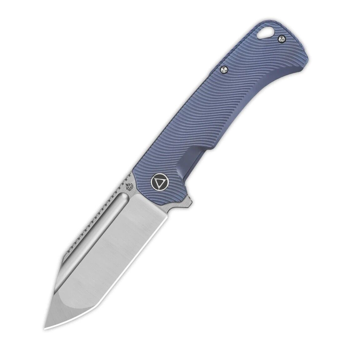 QSP Rhino Frame Lock Folding Knife Blue Titanium Handle M390 Compound QS143-I