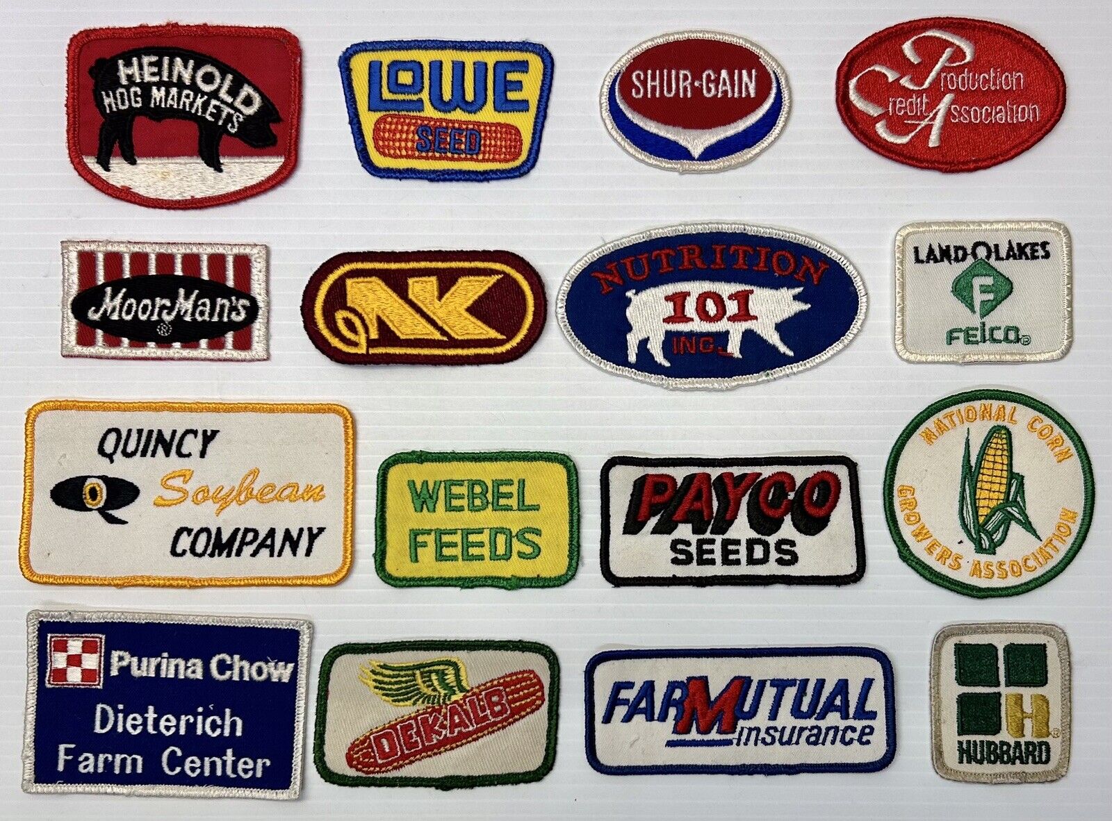 16 Different Vintage Agriculture, Seed, Feed Advertising Embroider Patches