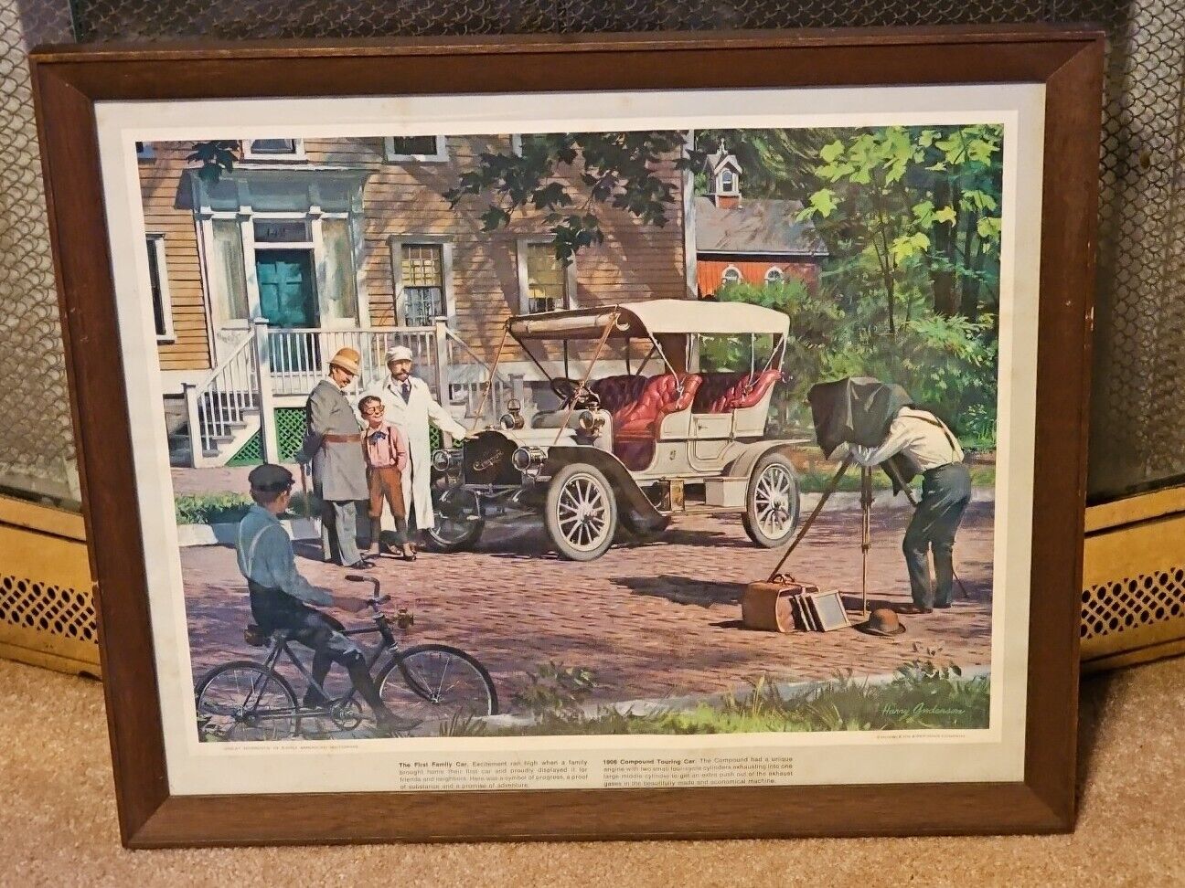Vintage Humble Oil Poster Print 1906 Compound Touring Car Artist Harry Anderson