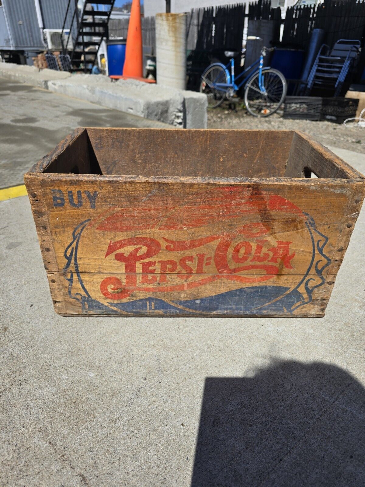 Vintage Antique 1947 Pepsi Cola Double Dot Wood Soda Bottle Advertising Crate