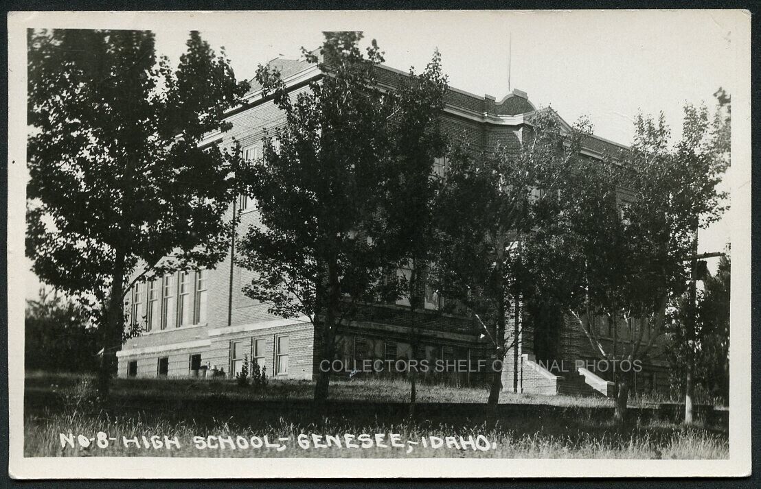 GENESEE  IDAHO - HIGH SCHOOL - 1924 RPPC RP Photo Postcard