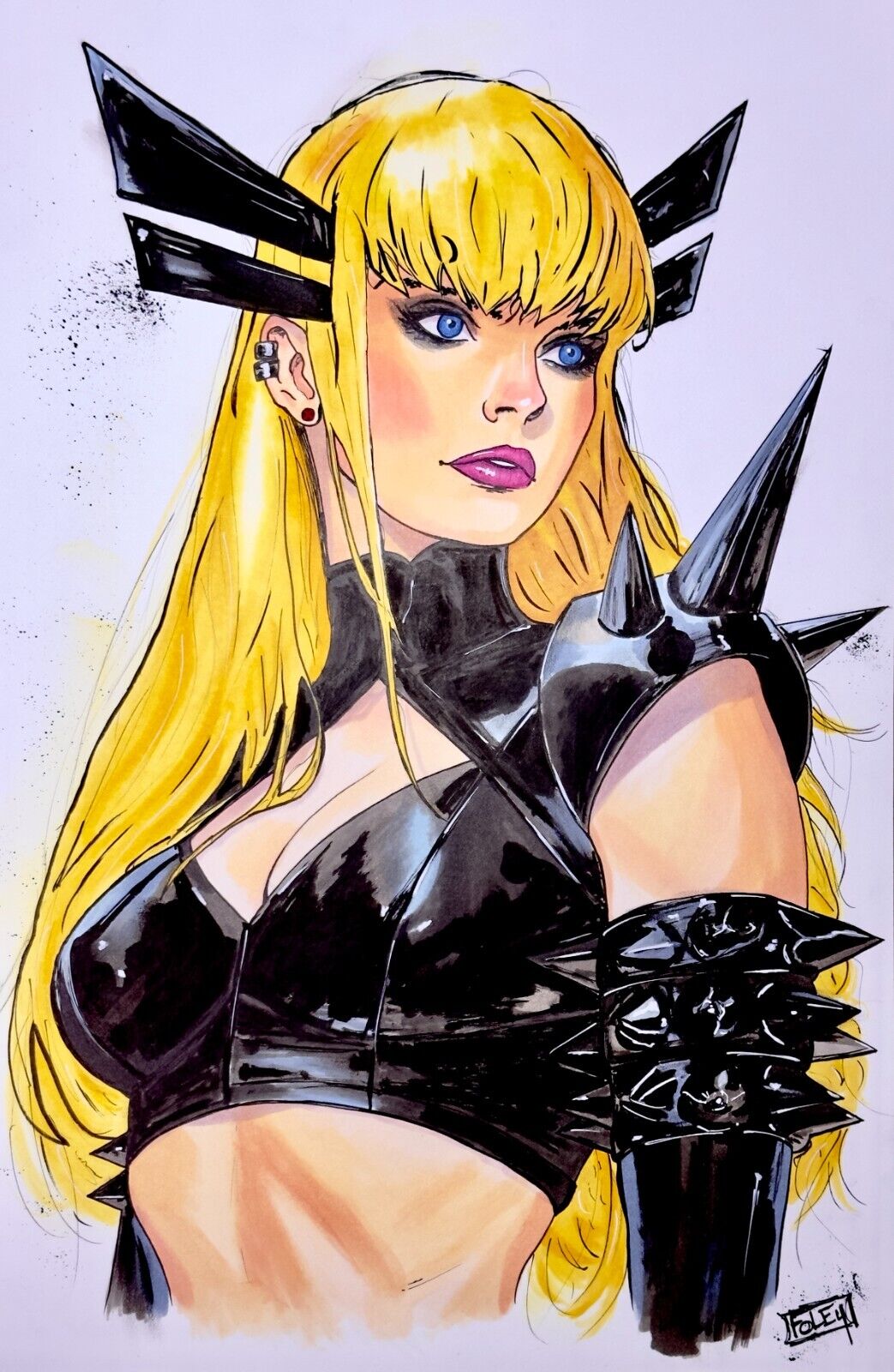 Marvel Comics Magik X-Men 11 x 17 Original Art Nick Alan Foley Signed W/COA