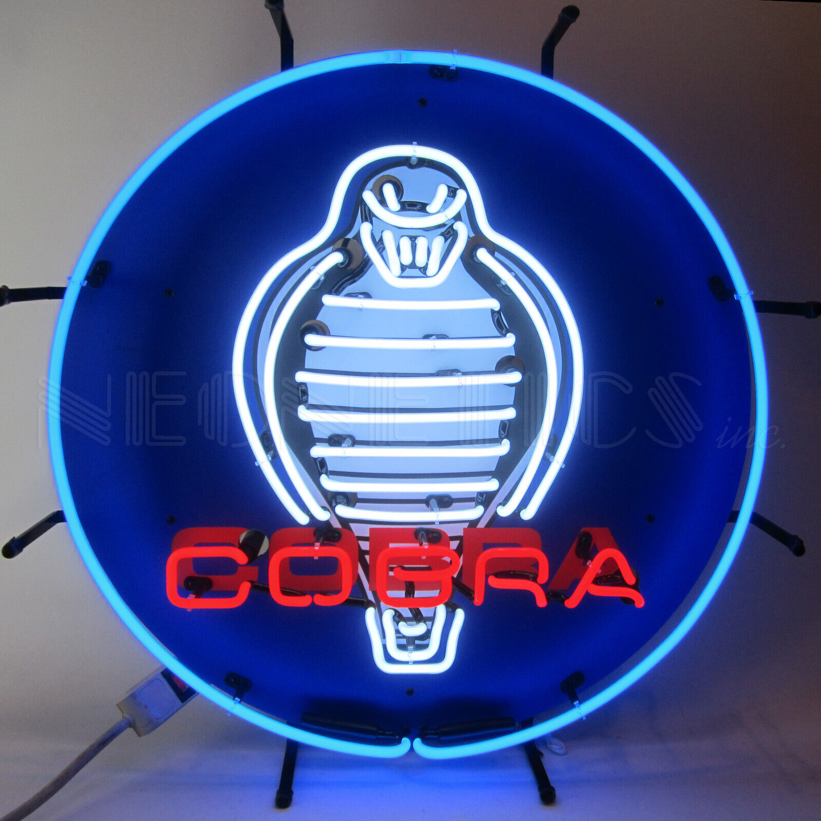 Collection of 6 Neon Sign Cobra Jet Ford Coca Cola Shelby Route 66 Dads Garage