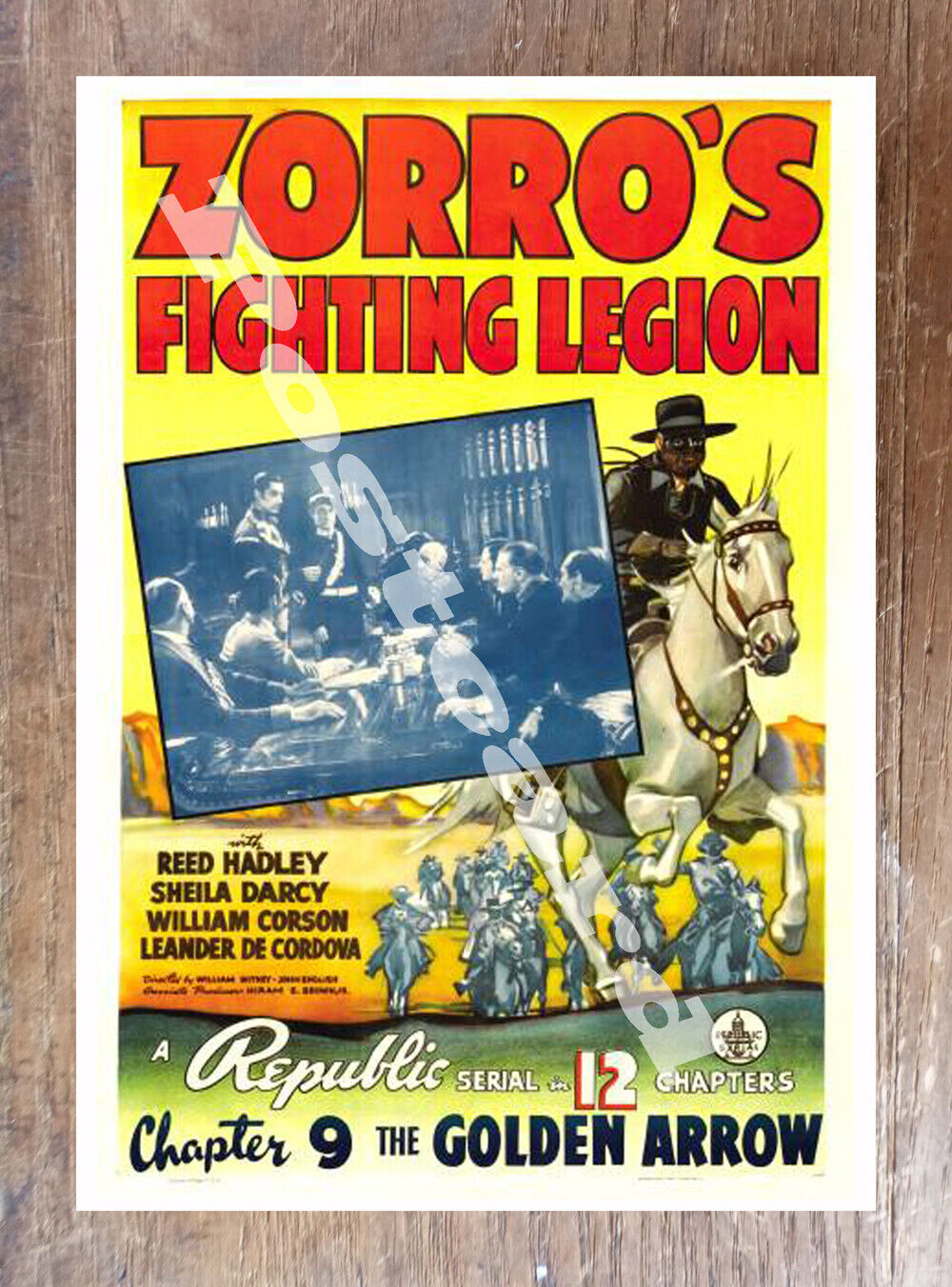 Historic Zorro\'s Fighting Legion 1939 Movie Adevertising Postcard